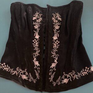 Black Corset with Silver Detailing